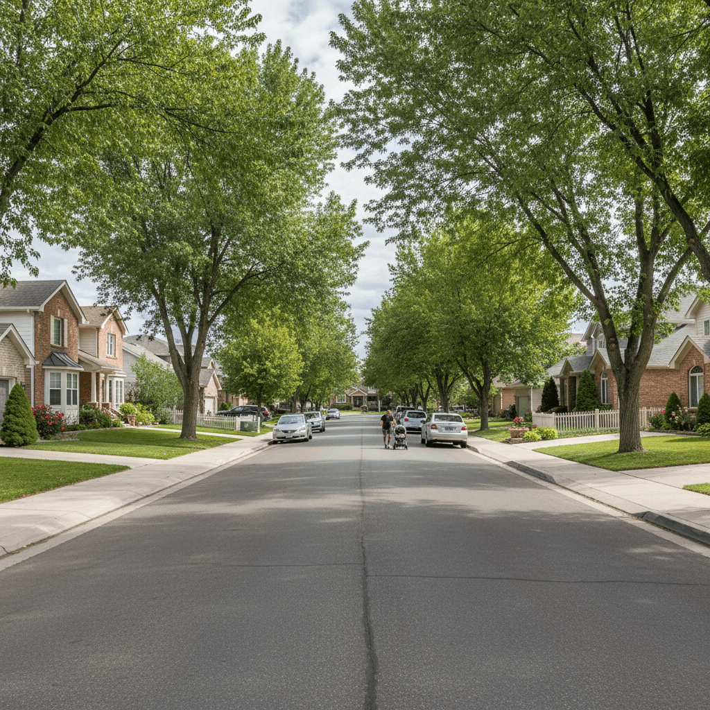 Residential street scene in Murray, Utah