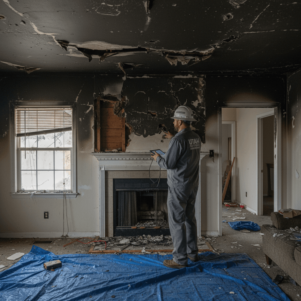Fire damage assessment in Riverdale home