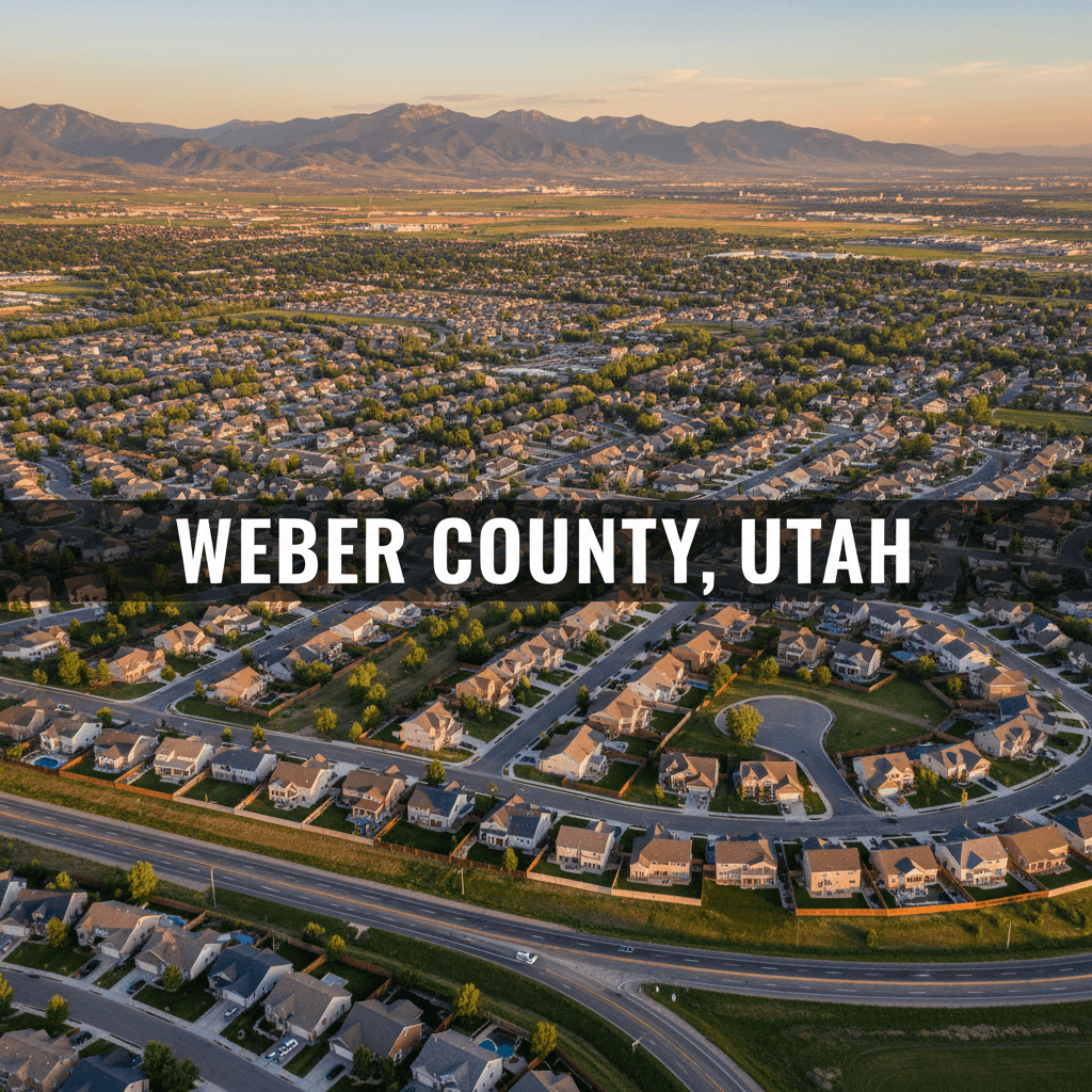 Suburban homes across Weber County at sunset