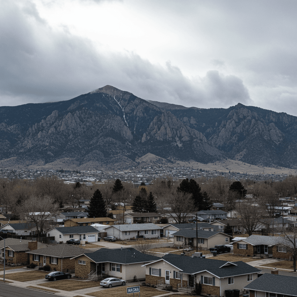 Homes in Magna with the Oquirrh Mountains behind