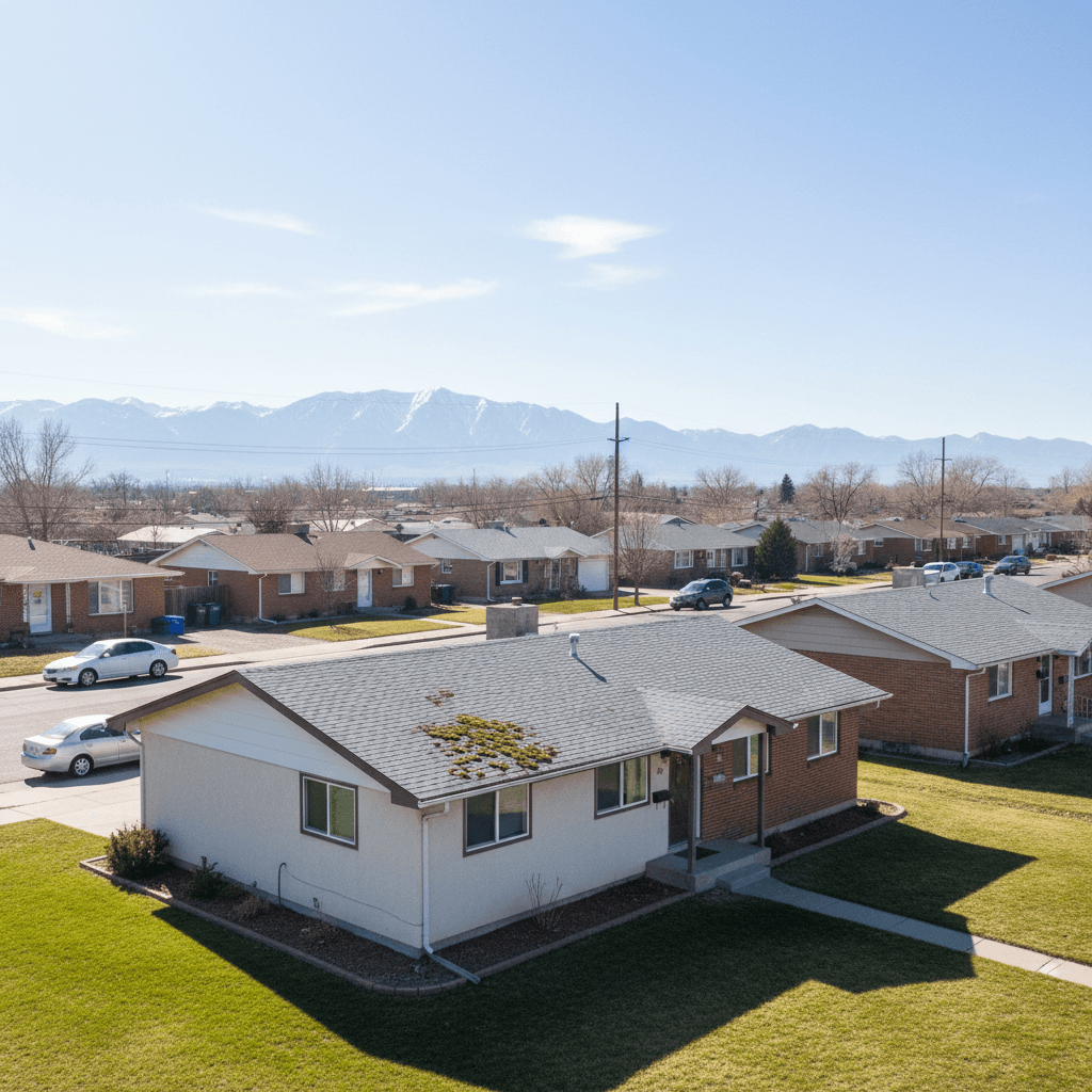 Single-level homes with shingle roofs in Kearns