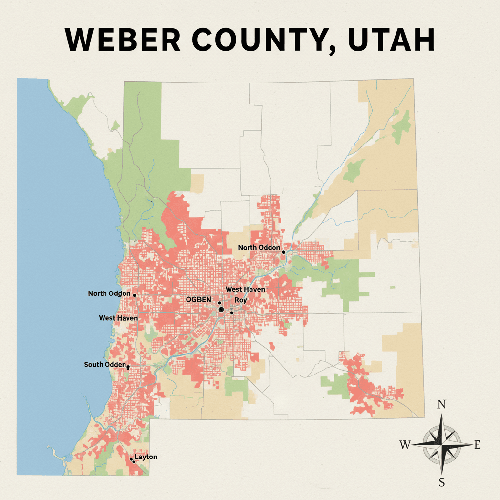 Weber County map with highlighted areas