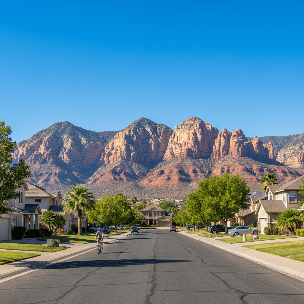 Washington city homes with a view of the red mountain