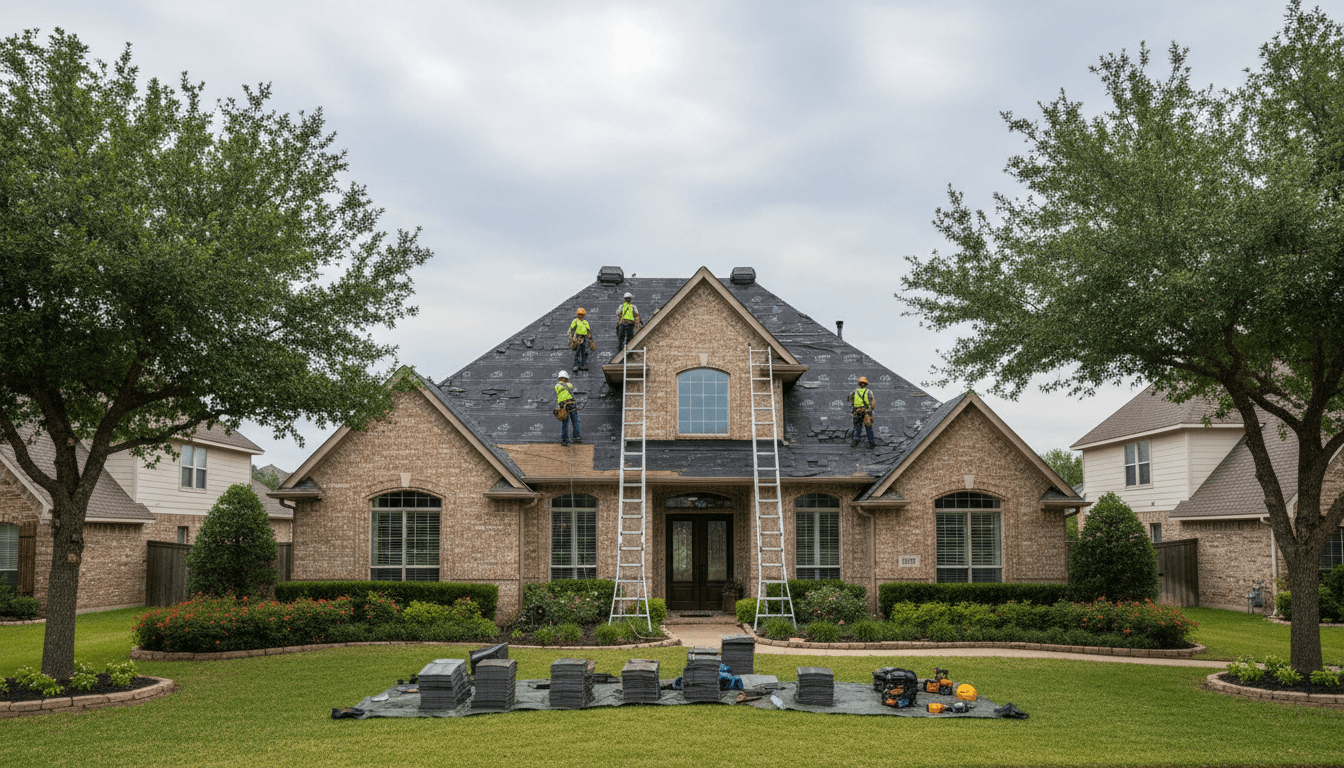 Utah home with snow-damaged roof and debris in the yard
